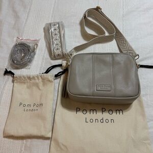 Pom Pom London Gray Crossbody Bag